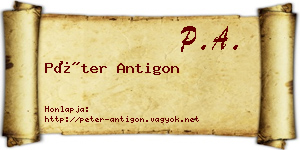 Péter Antigon névjegykártya
